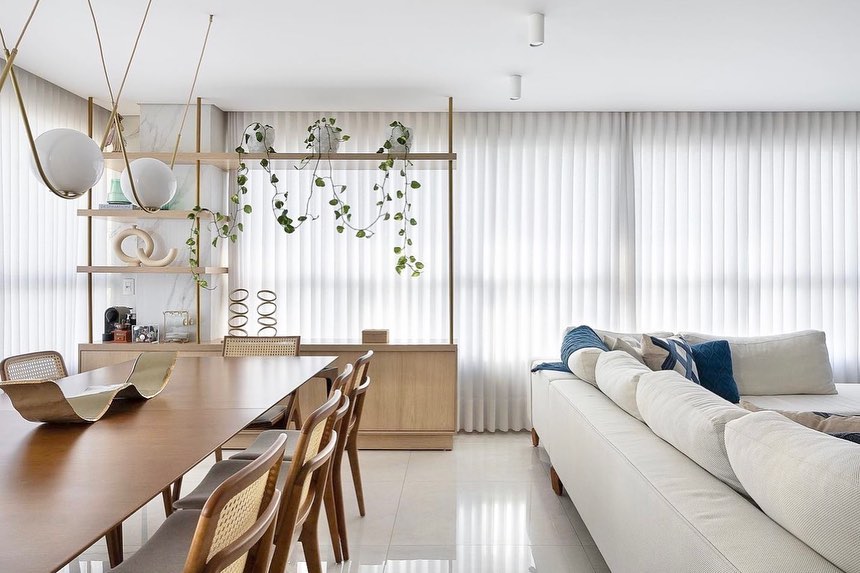 Cortinas em ambiente integrado